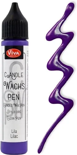 Viva Decor Wachs Pen 28ml (Lila) Premium Candle Liner & Wax-Pen - Ideal für individuelle Kerzengestaltung - Hochwertiger Wachs-Stift zum Anmalen, Verzieren & Personalisieren
