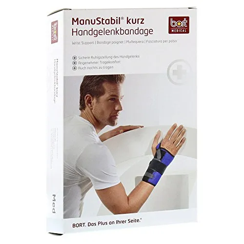 Bort 112730 x-smal links haut ManuStabil kurz Handgelenkorthese, rechts oder links tragbar in verschiedenen Farben, links x-small, beige