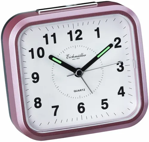 Eichmüller Wecker Analog rosa Quarzwerk Leuchtzeiger Weckwiederholung