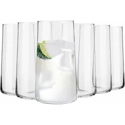 Krosno Hohe Gläser für Wasser Getränke Säfte | Set 6 | 540 ml - Gläser & Glaswaren, modernes Design, spülmaschinenfest und ideal für jeden Anlass mit einer großzügigen Kapazität von 540 ml.