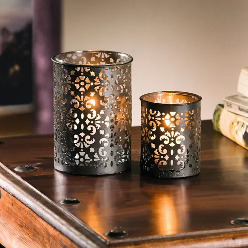 Metall-Windlicht