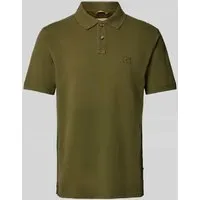 camel active Regular Fit Poloshirt mit Logo-Stitching in Oliv, Größe M