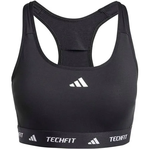 Damen Sport BH TECHFIT L - Oberteile mit Kompressionspassform, die deine Muskelkraft bündelt und AEROREADY Technologie für ein angenehm trockenes Tragegefühl bietet.