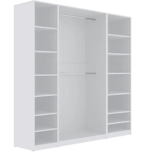 Marmex Möbel Garderobenschrank TRES SET G/B - Garderobenschränke, moderner offener Kleiderschrank mit Kleiderstangen und viel Stauraum für Kleidung zum Aufhängen und Falten.
