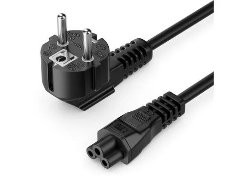 deleyCON deleyCON 2m Stromkabel Schutzkontakt Typ F 90° auf IEC C5 Buchse Stromkabel