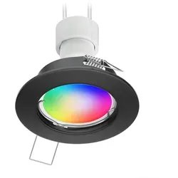 ledscom.de Decken-Einbaustrahler FERE Einbaurahmen schwarz matt inkl. Smart Home RGBW GU10 LED Lampe, 5,41W, 473lm