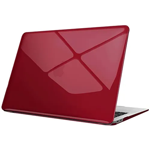 Fintie Hülle kompatibel mit MacBook Air 13 (2018-2020 Version) A2337(M1)/A2179/A1932, Ultradünne Hartschale Schutzhülle Snap Case, Bordeaux