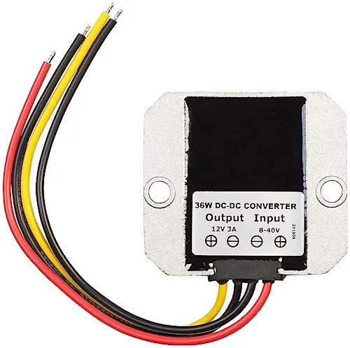 revolt DC DC Wandler 12V: DC/DC-Spannungswandler für 12/24 V zu 12 V, 3 A, IP67, offene Enden (Spannungsregler, Spannungsregler Step Down, Motorrad)