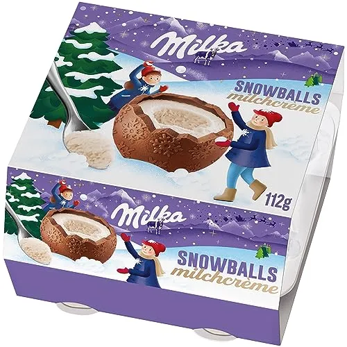 Milka Snow Balls Milchcreme 4x28g gefüllte Kugeln Alpenmilch 112g