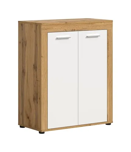 Schuhschrank Holzfarben 80x95 cm - Hochwertiger Schuhschrank in Holzfarbe, ideal für Ordnung im Flur. Maße: B: 80 cm, H: 95 cm. Jetzt 10€ Willkommens-Gutschein bei Newsletter-Anmeldung sichern!