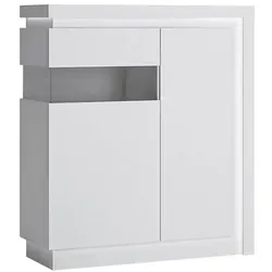 Lomadox Highboard LYNDHURST-129 in Weiß Hochglanz