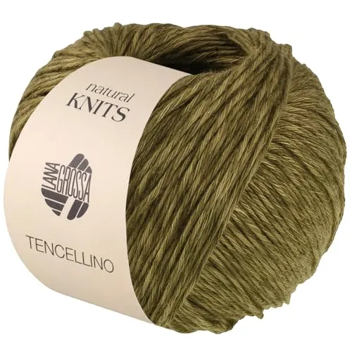 LANA GROSSA Tencellino | Klassisch verzirntes Garn aus natürlich mattem Leinen & seidig glänzendem Tencel | Handstrickgarn aus 51% Leinen & 49% Tencel | 50g Wolle zum Stricken & Häkeln | 125m FB 7