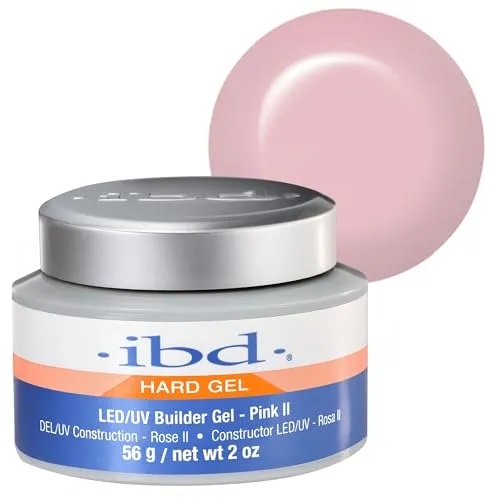IBD Hard Gel – LED/UV Builder Gel Pink II, 56 g – Nagelaufbau für Zuhause - Gestalte deine Nägel bequem in vertrauter Umgebung. Das gelartige Produkt härtet schnell und zuverlässig aus, ist geruchlos und sanft zur Haut. Ideal für Naturnagelverstärkung und kreative Designs.