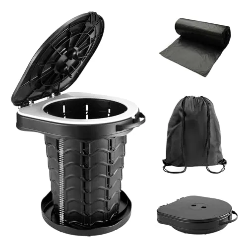 Imodomio Faltbare Campingtoilette mit Deckel