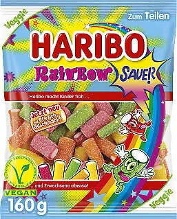 Haribo Rainbow sauer 160g - Fruchtgummis/Lakritze mit fruchtigem Geschmack in bunten Farben, ideal für alle Süßigkeitenliebhaber.
