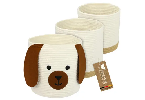 HMF Aufbewahrungskorb Set mit versteckten Griffen in braun von HMF