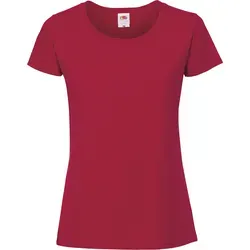 Fruit of the Loom LADIES RINGSPUN PREMIUM T - Damen T-Shirt aus 100% gekämmte, ringgesponnene Baumwolle, cranberry, L