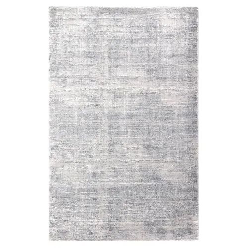 TESSO LIVING Kurzflor Teppich Silber 80 x 150 cm - Moderner und pflegeleichter Teppich für Ihr Wohnzimmer. Mit rutschfester Unterlage und hochwertiger Verarbeitung sorgt er für Gemütlichkeit und Langlebigkeit.