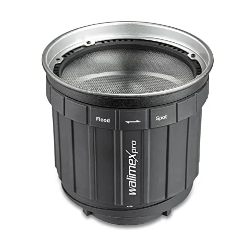 Walimex pro Zoomspot Vorsatz 2X Bowens Mount - Dauerlichter mit stufenlos verstellbarem Lichtwinkel von 12° bis 40°, ideal für kreative Beleuchtungseffekte bei Portraits und Fashion-Shoots.