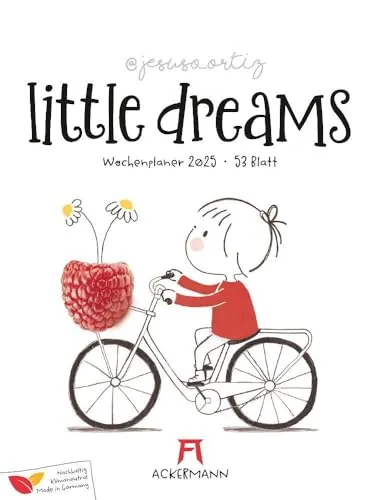 Little Dreams - Jesuso Ortiz Kalender 2025, Wandkalender im Hochformat (25x33 cm) - kreativer Wochenplaner, Poesie und Humor für Kinder und Erwachsene