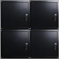 PROREGAL Mega Deal 4x Schließfachwürfel Cubic – Schwarz - Praktisches Sparset mit 4 stabilen Schließfachwürfeln, ideal für Umkleideräume. Schneller Aufbau und unendliche Kombinationsmöglichkeiten für maximale Flexibilität und Ordnung.
