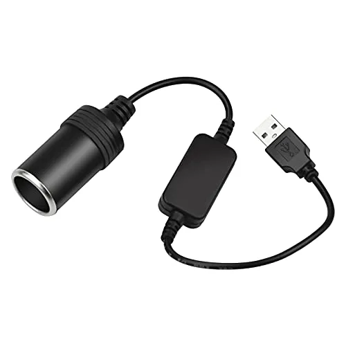 USB A Plug to 12 V car Cigarette Lighter