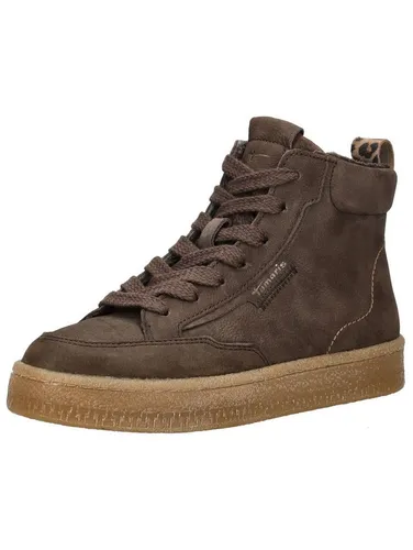 Tamaris Sneaker Leder, Damen, Gr. 37, mocca - Stylischer High-Top-Sneaker aus Leder mit Warmfutter für angenehmen Tragekomfort. Ideal für Alltag und Freizeit, flexible Laufsohle und herausnehmbare Innensohle für individuelle Anpassungen.