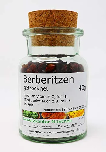 Berberitzen getrocknet 40g im Glas Gewürzkontor München