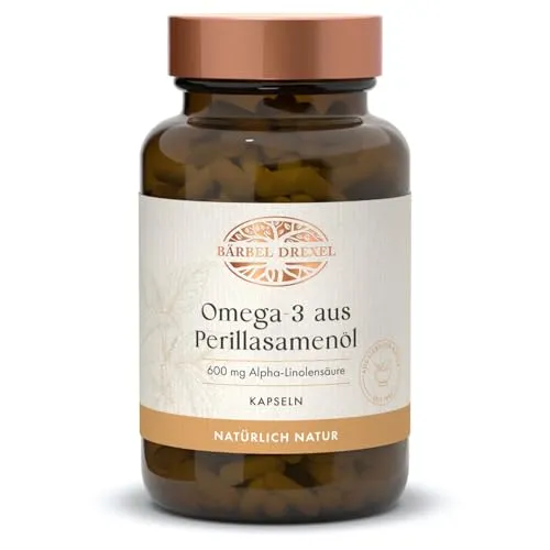 Produktbild Omega 3 VEGAN – Omega 3 Kapseln Hochdosiert (75 Stk) Premium Pflanzen Öl aus Perilla Samen, Alternative zu Fischöl, Essentielle Fettsäuren Naturheilkunde BÄRBEL DREXEL®