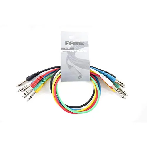 MUSIC STORE 60 cm Patchkabel stereo 6-er Pack