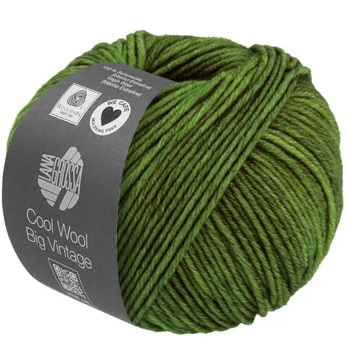 LANA GROSSA Cool Wool Big Vintage | Merinoklassiker mit Ton-in-Ton Farbeffekt | Handstrickgarn aus 100% Schurwolle (Merino extrafein) | 50g Wolle zum Stricken & Häkeln | 120m Garn FB 7192