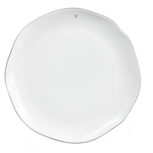 Bastion Collections Speiseteller Weiß und Rand Grau, merhfarbig, Einheitsgröße