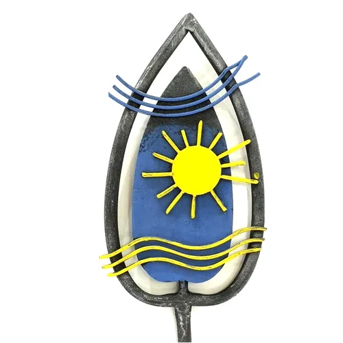 Gartenstecker Wellen Sonne 70 cm H Pflanzstecker Gartenstab Metall Deko