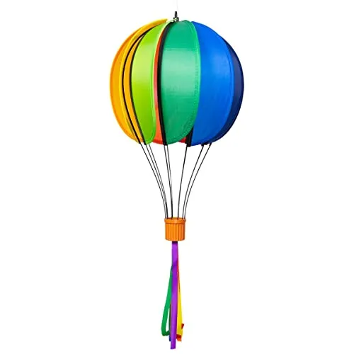 CIM Windspiel - Ballon Globe Rainbow - wetterbeständig - Ballon:Ø23cm x 37cm, Korb: 4cm x 3.5cm, Spirale: Ø10 cm x 75cm - inklusive Aufhängung - Geschenkidee