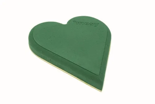 mosy Bastelfilz Steckmasse-Herz, 40 cm, m. Holzunterlage, Steckschaum, Steckmoos, Steckschwamm, Muttertag