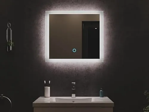 LED Spiegel 60x53 cm mit Touch Bedienung - Eleganter LED Spiegel mit Touch Bedienung (60x53 cm) für stilvolle Badezimmer- und Wohnraumgestaltung. Die dimmbare LED-Beleuchtung sorgt für eine optimale Ausleuchtung ohne Blendung und schafft eine angenehme Atmosphäre.