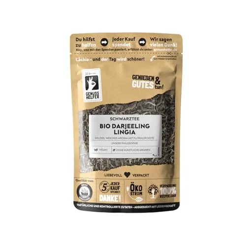Bremer Gewürzhandel Darjeeling Lingia BIO, lose, feine Süße mit intensivem Aroma, für entspannte Momente, 10 x 100g