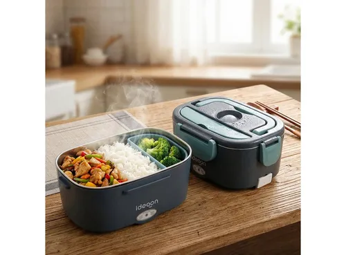 2er-Set Elektrische Lunchbox 60W – Edelstahl Speisenwärmer für unterwegs