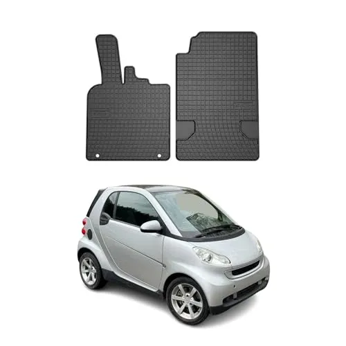 FROGUM Gummifussmatten für SMART FORTWO (451) - Maßgefertigte Gummifussmatten für vorne, robust und wasserabweisend, idealer Schutz für den Fußraum Ihres SMART FORTWO.