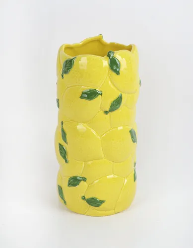 TrendLine Vase Keramik Zitrone 24 x 13 x 13 cm gelb in gelb von TrendLine