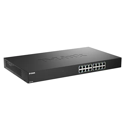 D-Link DMS 1016 - 16-Port 2.5G Switch - Netzwerk-Switch mit 16 Ports für 10/100/1000/2.5G, ideal für schnelle Datenübertragung und flexible Nutzung als Desktop oder Rack-Montage.