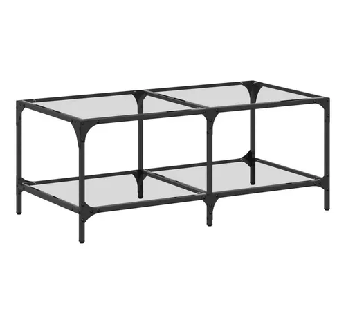 furnicato Moderner Couchtisch 98,5x50x40 cm mit Glasplatte - Stylischer Couchtisch mit großzügiger Glasplatte für Snacks und Deko. Robustes Edelstahlgestell sorgt für Stabilität. Pflegeleichte Oberfläche garantiert einfache Reinigung und passt perfekt in jedes Wohnzimmer.