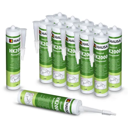 Montagekleber 12x 540g Styroporkleber Universal - Klebstoffe - Flexibler, frost- und hitzebeständiger Acryldispersion Kleber, ideal für verschiedene Materialien mit einer Klebkraft von 200kg/10cm².