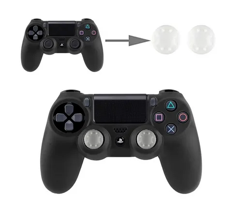 wortek Thumb Grips Controller Aufsätze, 2er Set Gaming-Controller (2er Set, genoppte Silikonkappen Grip Cap Joystick Schutz Aufsatz Silikon Kappen)