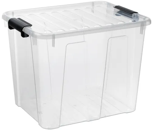 plast team Aufbewahrungsbox HOME BOX 40 Liter transparent in schwarz von Plast Team