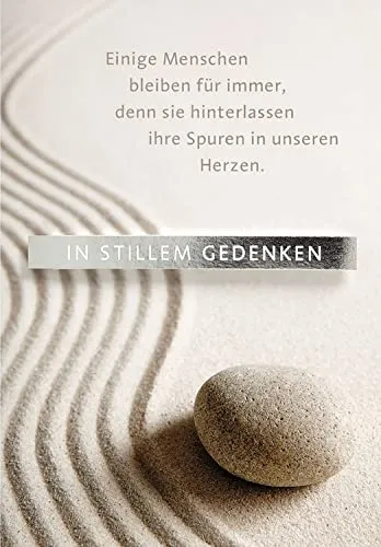 Perleberg Trauerkarte - Basic-Classic-Collection - Trauerkarten mit Umschlag - Liebevolle Beileidskarten mit Umschlag - Danksagungskarten Trauer - hochwertige Karten zur Trauer in 11,6 x 16,6 cm