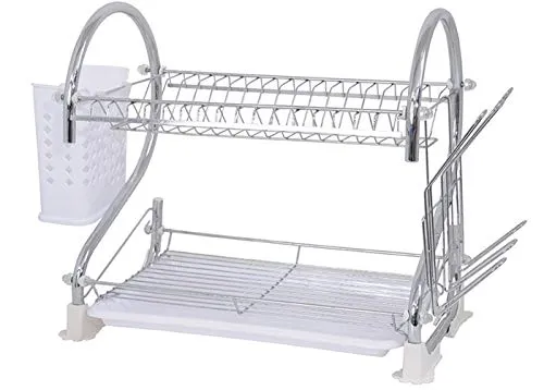MSV Geschirrabtropfgestell 42,5 x 25 x 37,5 cm, Farbe: Weiß