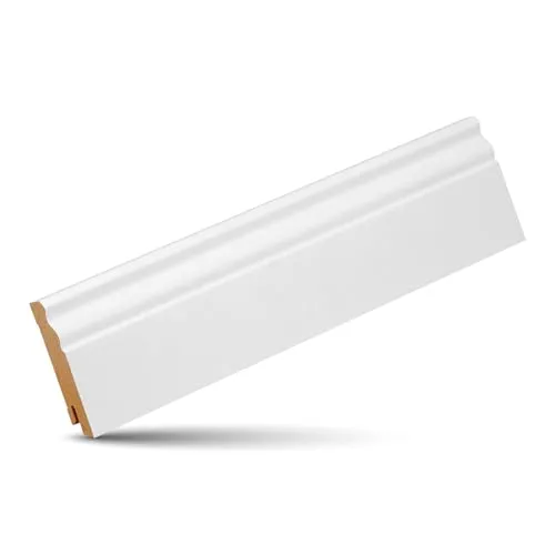 KGM Hamburger Sockelleiste Altberliner Profil – Weiß folierte MDF Fußbodenleiste – Maße: 2400 x 19 x 70 mm – 1 Stück