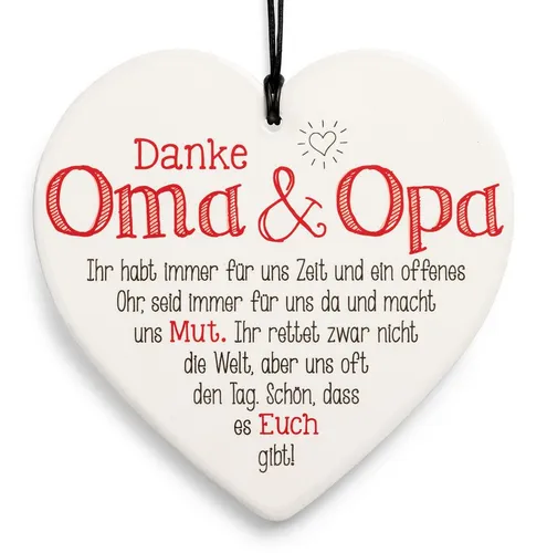 SIKORA Dekoobjekt Geschenk Herz aus weißem Steingut mit liebevollen Botschaften