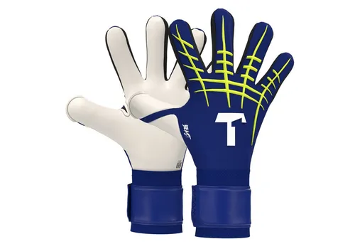 T1TAN Torwarthandschuhe Erwachsene mit Fingerschutz, Blue BEAST, Größe 9 - Hochwertige Torwarthandschuhe für Fußball, Größe 9, bieten optimalen Fingerschutz und hervorragenden Grip für sicheres Fangen und Abwehren.